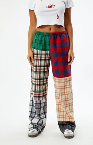 Plaid Patchwork Sweatpants image number 1