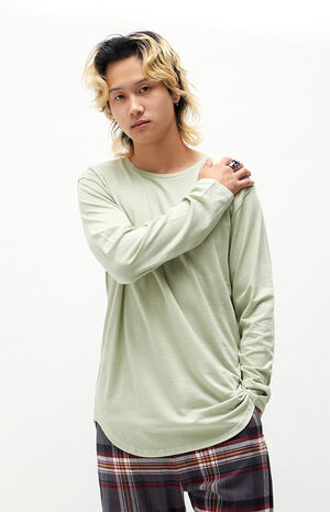 Sage Seville Scallop Long Sleeve T-Shirt image number 1