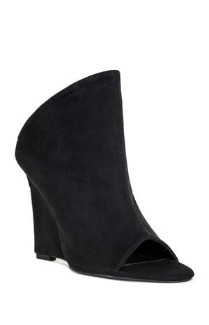 Women's Novis Black Peep Toe Wedge Sandals image number 2