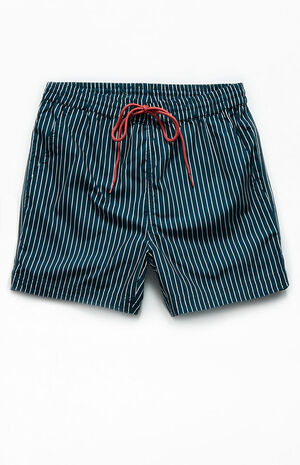 Green Stripe 15" Swim Trunks image number 1