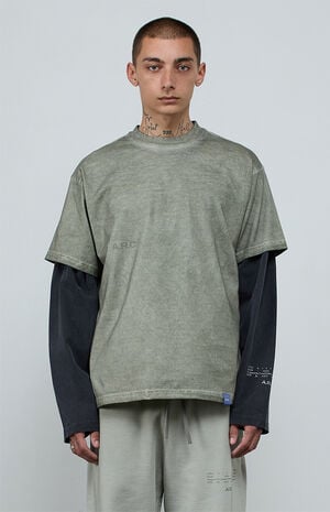 Gray&nbsp;Vintage Wash Heavyweight Oversized T-Shirt image number 2