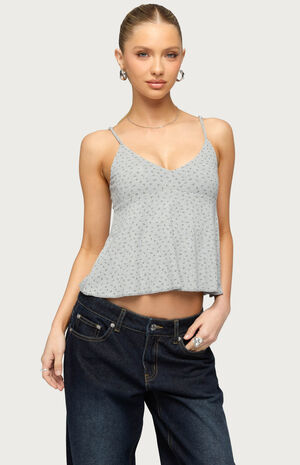 Kelli Floral Babydoll Tank Top image number 2