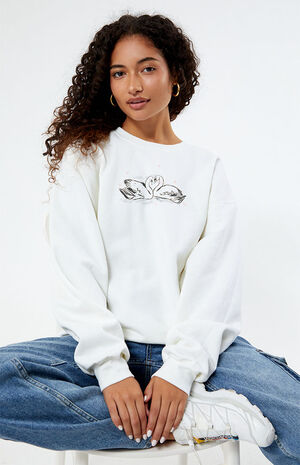 Lovely Swans Crew Neck Sweatshirt image number 1