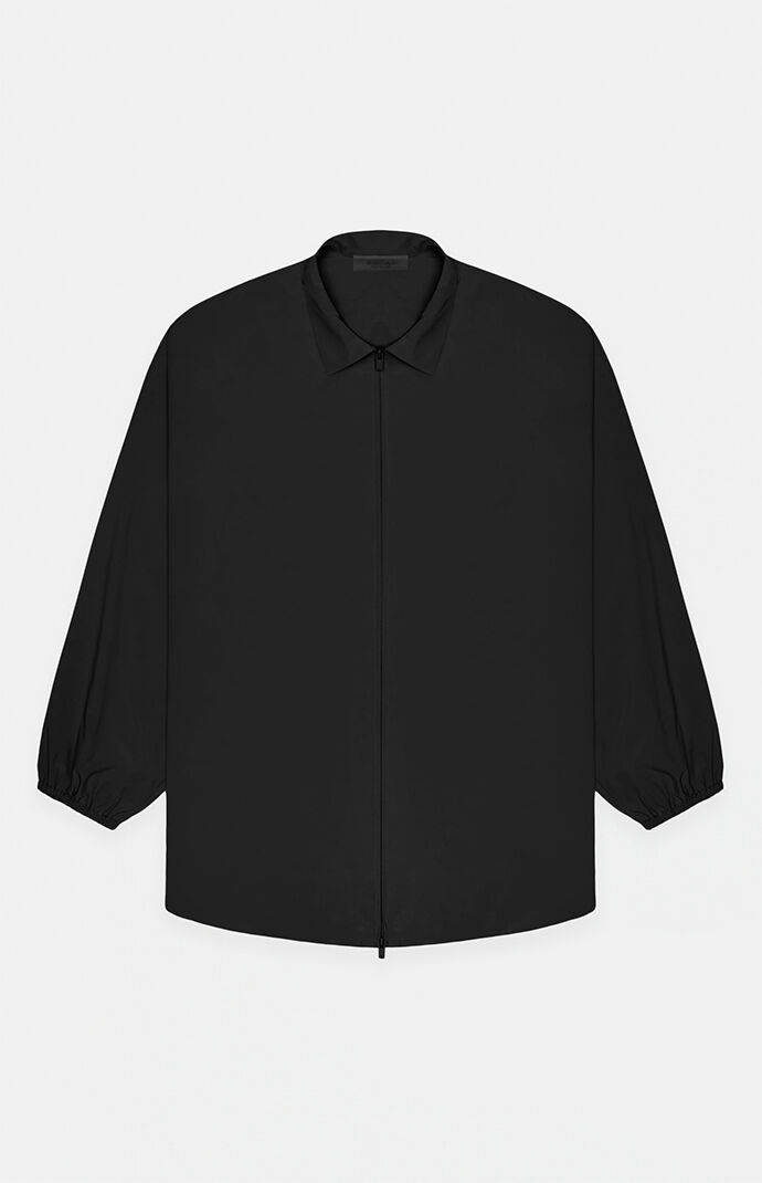 Fear of God Essentials Black Overshirt Jacket | PacSun Fear of God Essentials Black Overshirt Jacket | PacSun