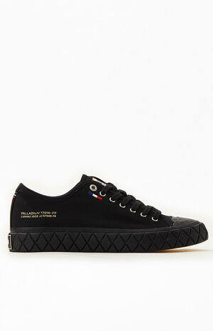 Women's Black Palla Ace Canvas Low Sneakers image number 2