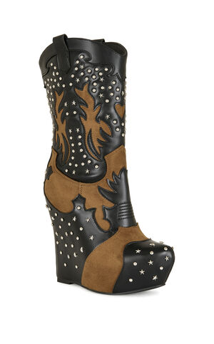 Women's Callia Black Wedge Booties image number 2