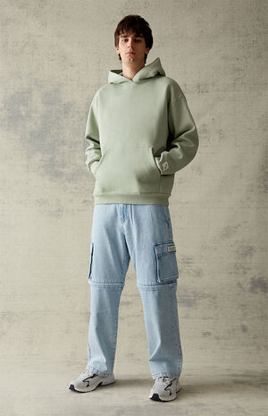 Eco Baggy Indigo Cargo Zip Off Jeans image number 5