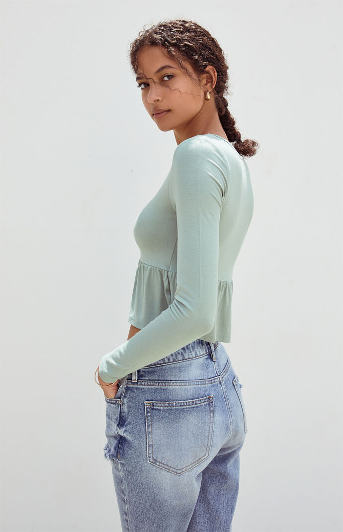 Peplum Long Sleeve T-Shirt