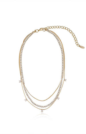 Mixed 18k Gold Plated Chain Necklace image number 4