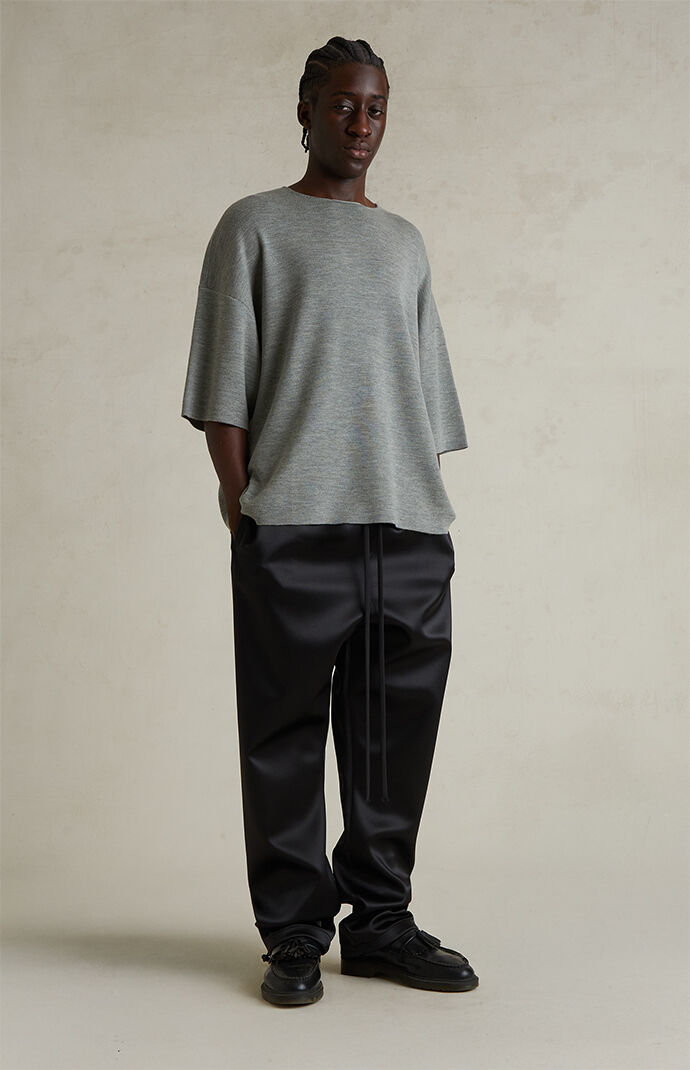Fear of God ESSENTIALS Jet Black Bonded Satin Relaxed Track