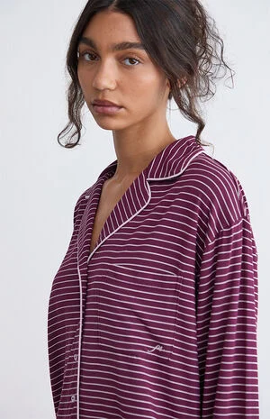 Long Sleeve Button Up Pajama Shirt image number 1