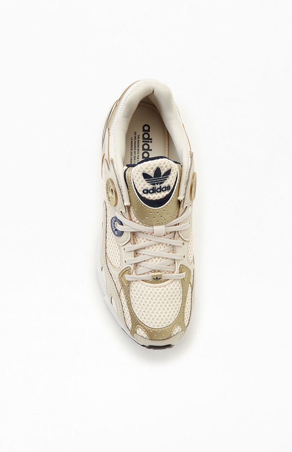 adidas gazelle silver green womens Women's Adidas Astir Sandel Wonder Taupe Off White Shadow Red HP9571   Sneaker Junkies