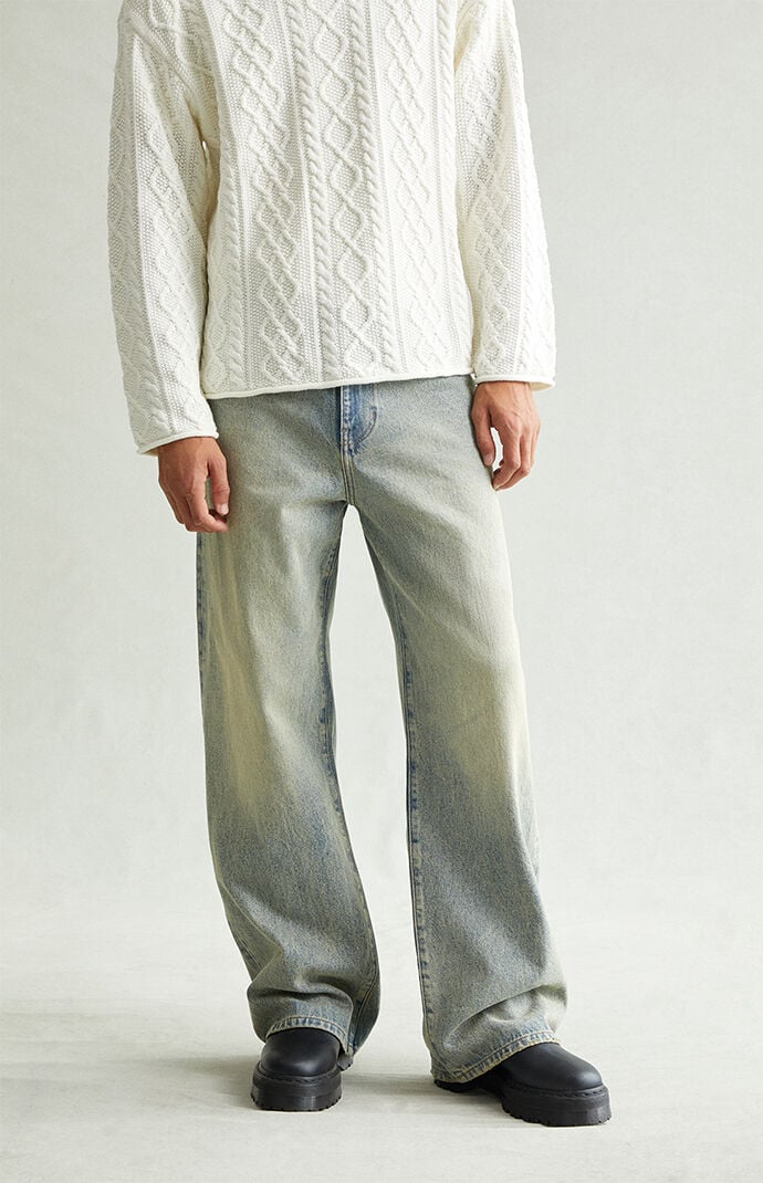 Pacsun Blake Extreme Baggy Jeans Light Blue Tinted