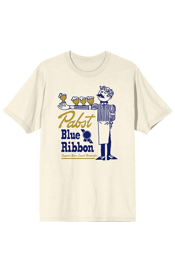 Junk Food - Unisex Pabst Blue Ribbon Label T-Shirt