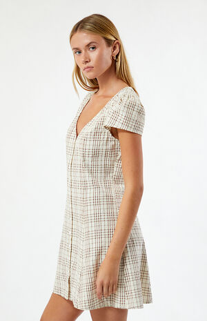Rumi Check Cap Sleeve Mini Dress image number 2