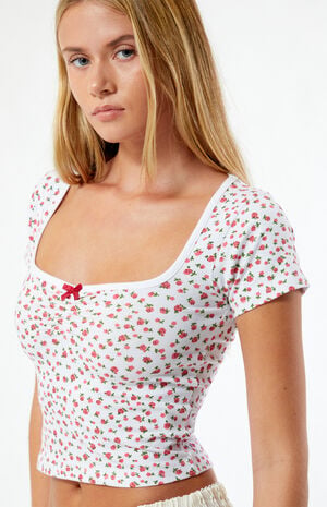 Floral Ruched Baby T-Shirt image number 2