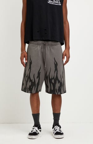 Flame Fleece Baggy Sweat Shorts image number 2