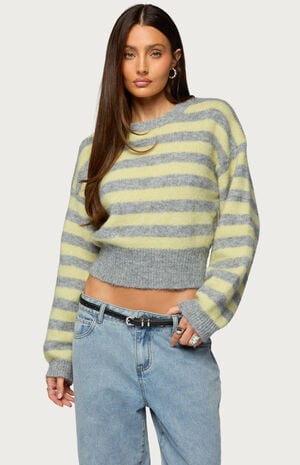 Penelope Fuzzy Striped Sweater image number 1