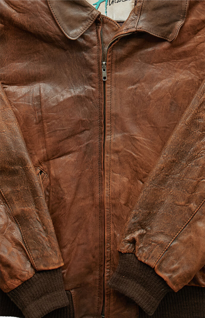 PS VINTAGE Brown '90s Leather Jacket