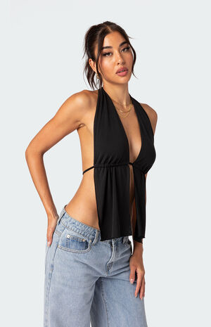 Split Front Top Halter Top image number 4
