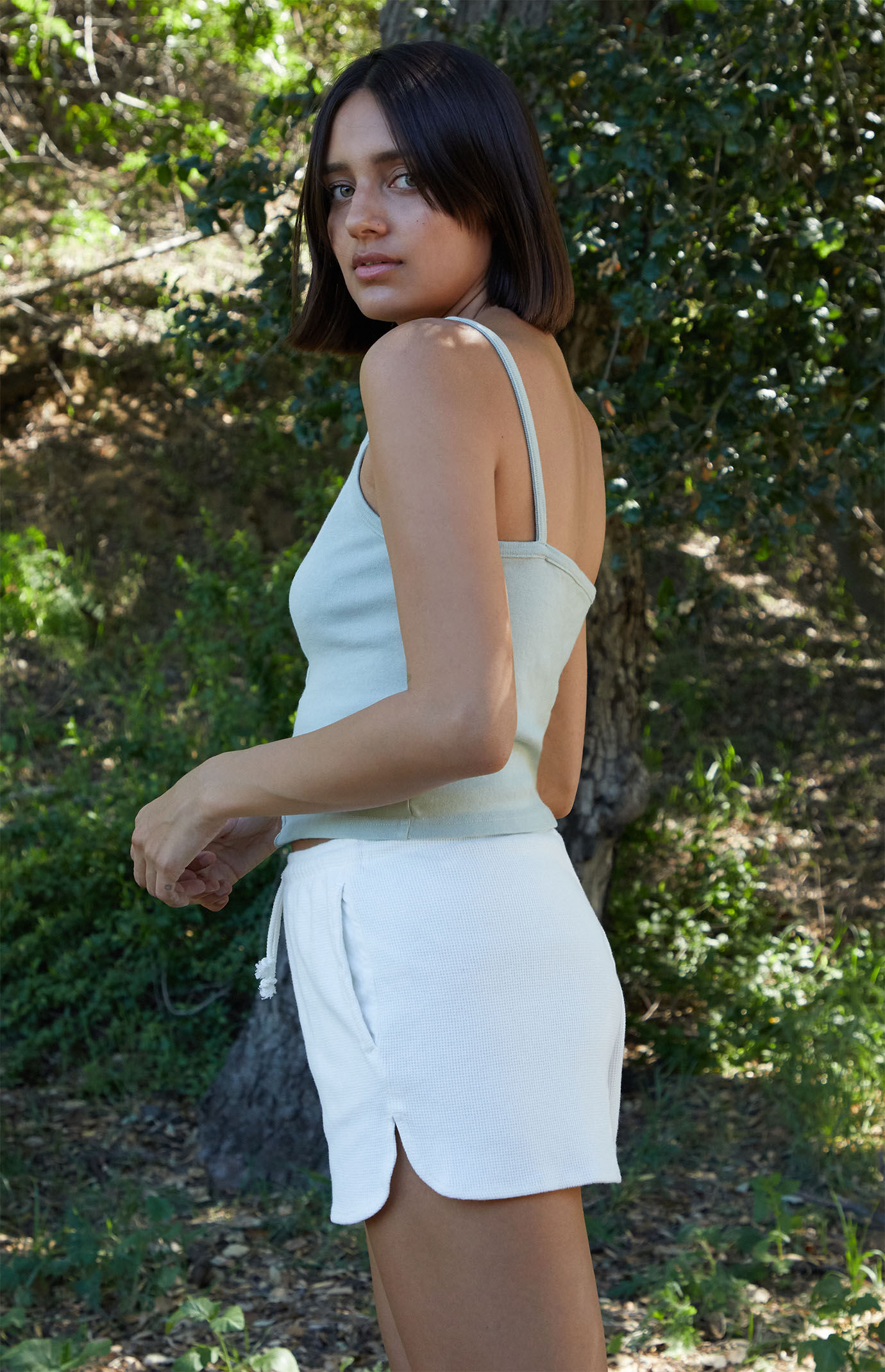 White thermal best sale shorts