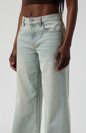 Lena Low Rise Super Baggy Jeans Light Indigo Acid Wash Lena Low Rise Super Baggy Jeans Light Indigo Acid Wash image number 5