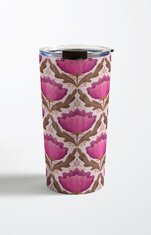 Sewzinski Diamond Floral Pattern Travel Mug image number 1