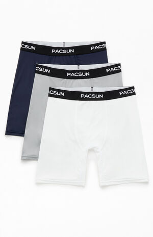 3 Pack Neutral Blue Boxer Briefs image number 1