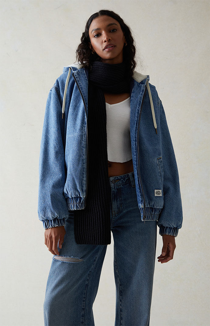 Jeans hooded jacket women's outlet