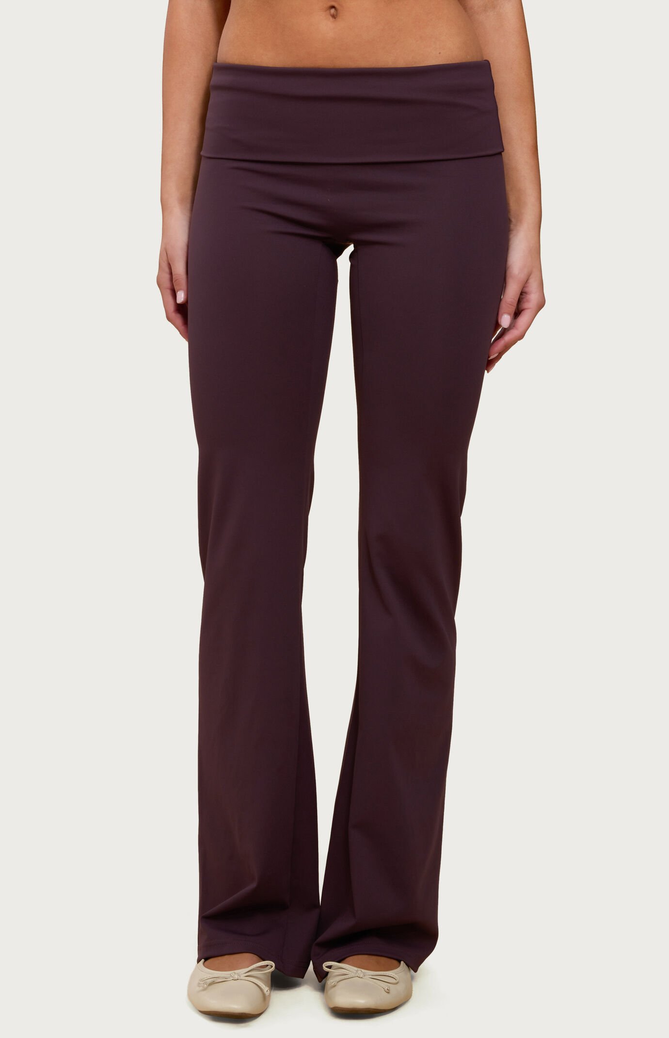 Edikted Oriane Foldover Flared Leggings