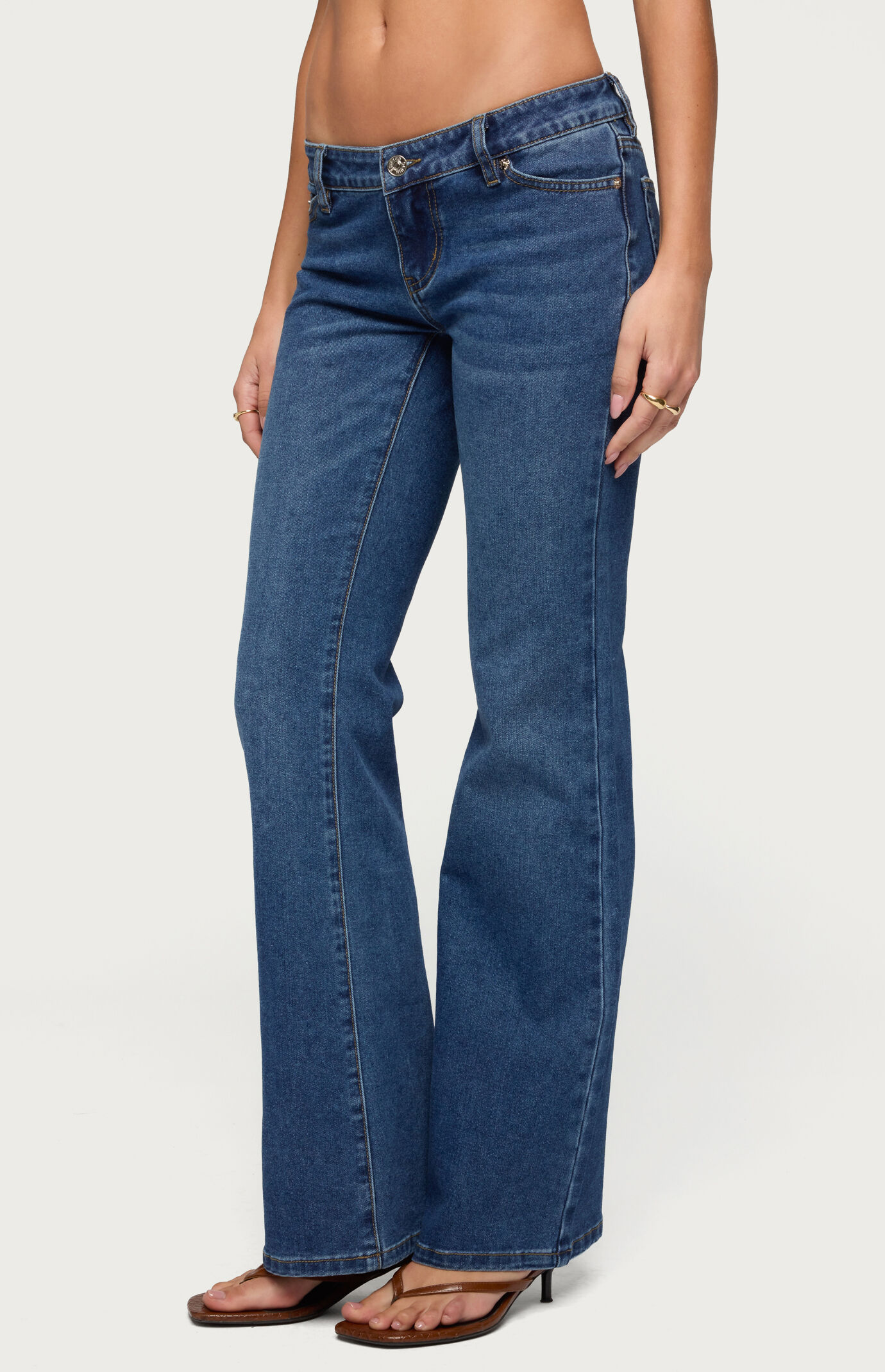 Edikted Vania Ultra Low Rise Bootcut Jeans