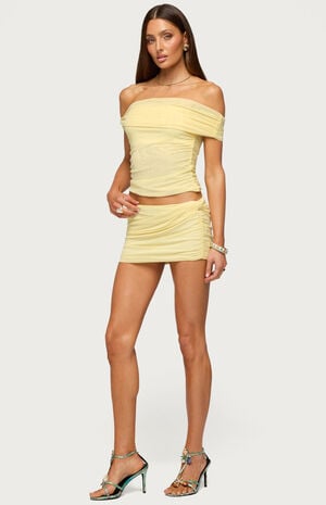 Raquela Ruched Twist Mini Skirt image number 4
