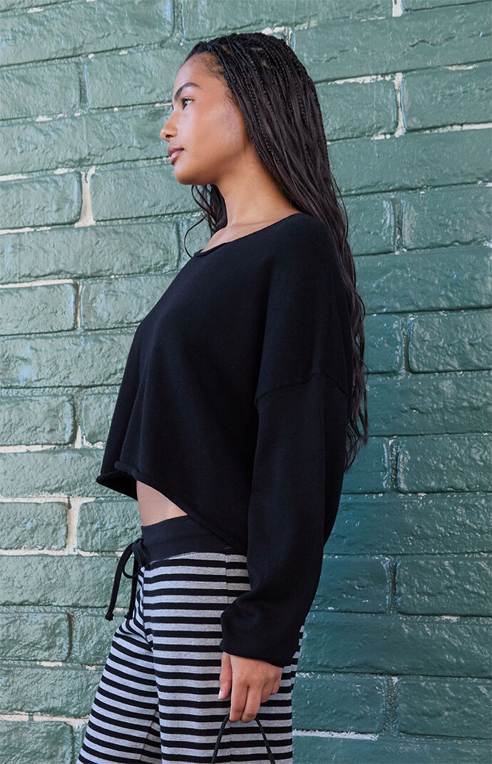 John Galt Black Cameron Cropped Sweater