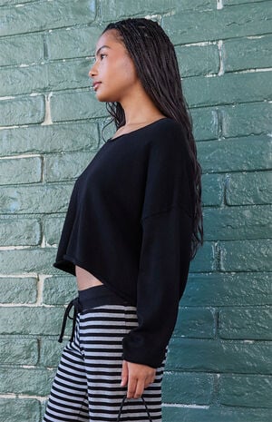Black Cameron Cropped Sweater image number 2