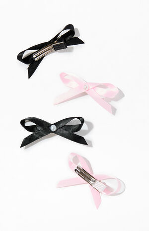 4 Pack Mini Bow Hair Clips image number 3