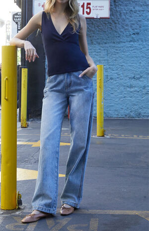 Navy Surplice Tank Top image number 4