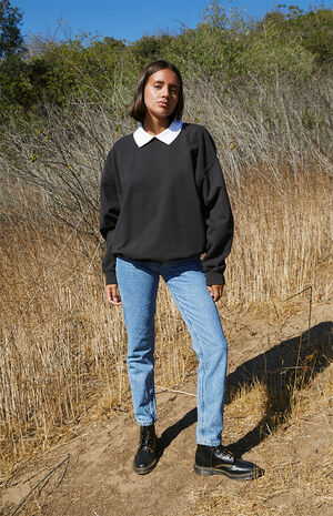 Navy & White Erica Collar Sweatshirt image number 4