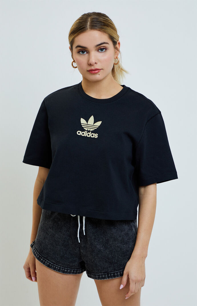 Gold Trefoil Cropped T-Shirt