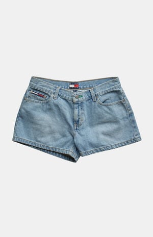 2000s Light Wash Y2K Low Rise Micro Jean Shorts image number 1