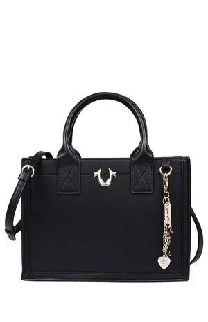 Black Modern Edge Charm Tote Bag image number 1