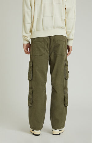Olive Ripstop Baggy Cargo Pants image number 4