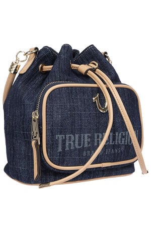 Bryce Denim and Faux Leather Bucket Bag image number 2