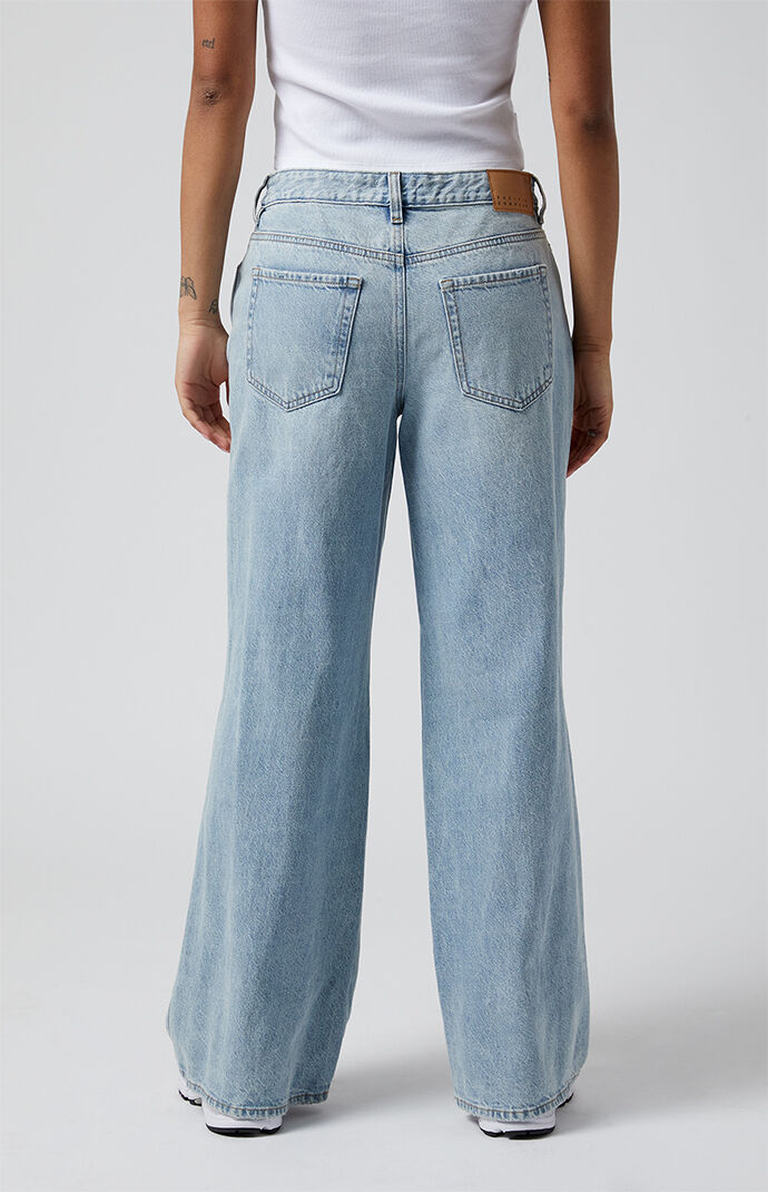 PacSun Eco Light Blue Ripped Low Rise Baggy Jeans PacSun