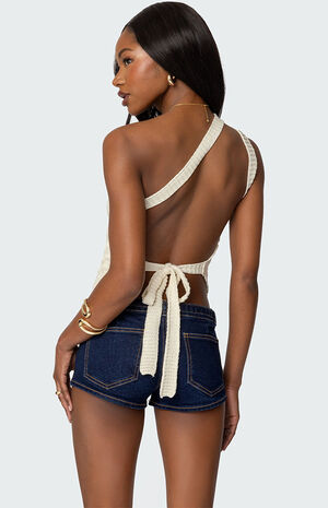 Codi Backless Asymmetric Knit Top image number 3