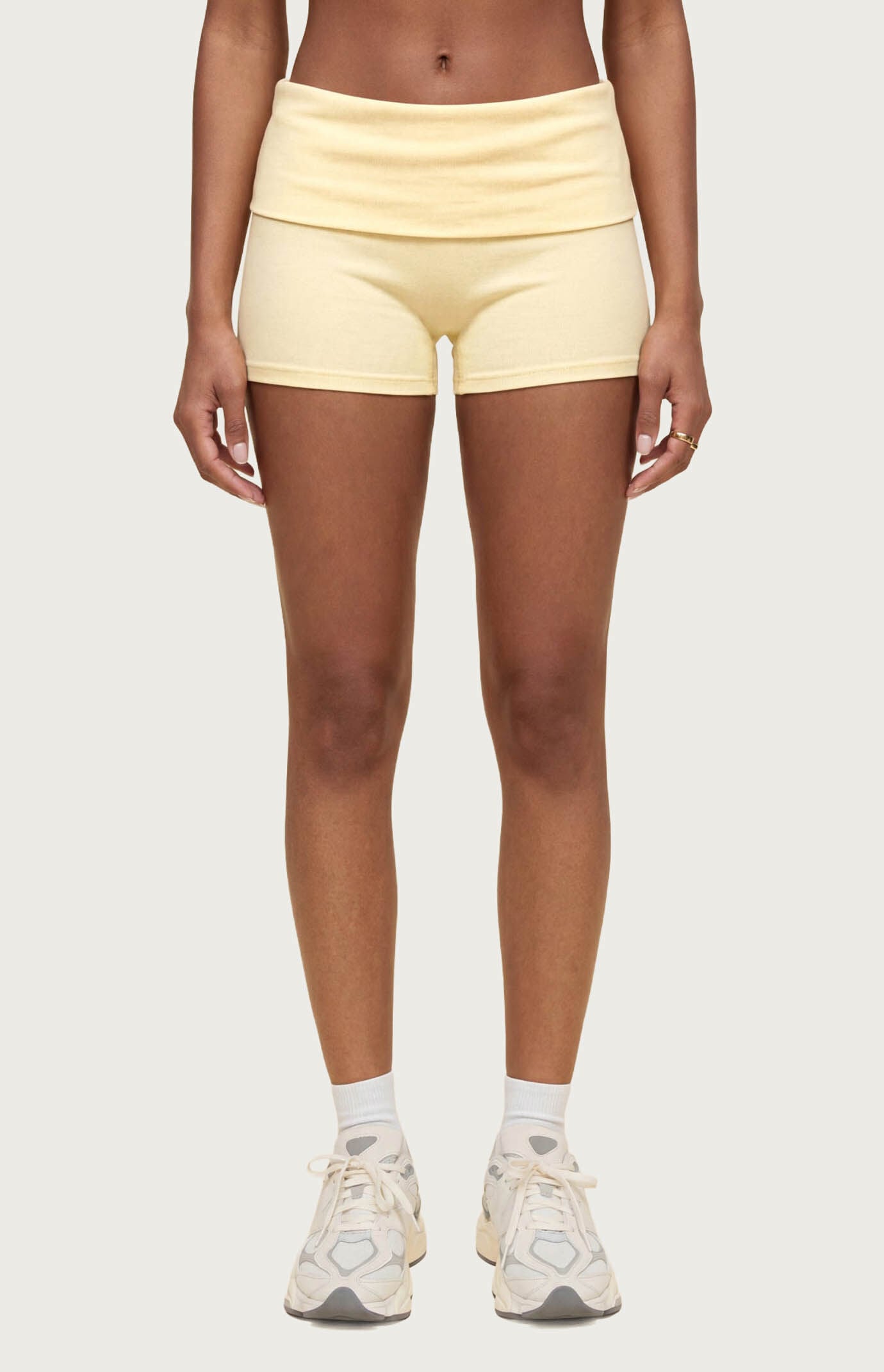 Edikted Audrea Ribbed Foldover Biker Shorts