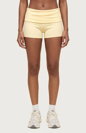 Audrea Ribbed Foldover Biker Shorts image number 1