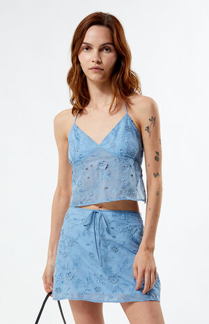 Eyelet Mini Skirt image number 1