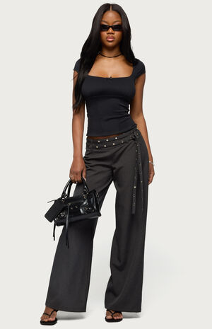 Cruz Double Belt Baggy Tailored Pants image number 5