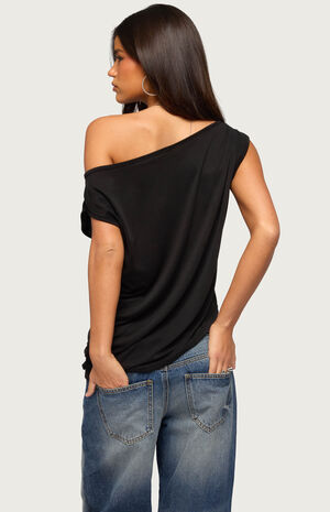 Ofelia Asymmetric Off Shoulder Ruched Top image number 3