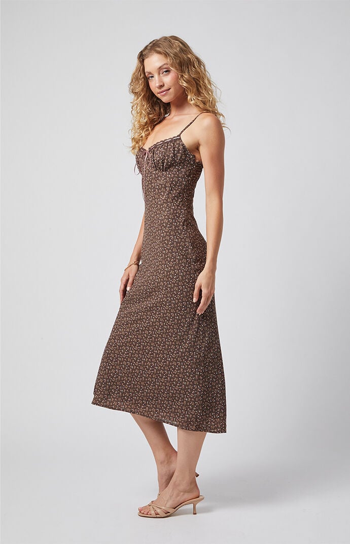 Acka all sheer flower dress（beige） CINQ A SEPT | Trailing Peonies Maude Dress | Khaki & White